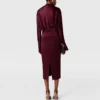 Cape-Sleeve Cut-Out Satin Midi Dress Cape-Sleeve Cut-Out Satin Midi Dress