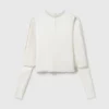 Cape-Sleeve Cut-Out Satin Top Cape-Sleeve Cut-Out Satin Top