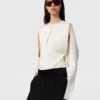 Cape-Sleeve Cut-Out Satin Top Cape-Sleeve Cut-Out Satin Top