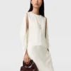 Cape-Sleeve Cut-Out Satin Top Cape-Sleeve Cut-Out Satin Top
