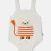 Cat Graphic Embroidered Romper Cat Graphic Embroidered Romper