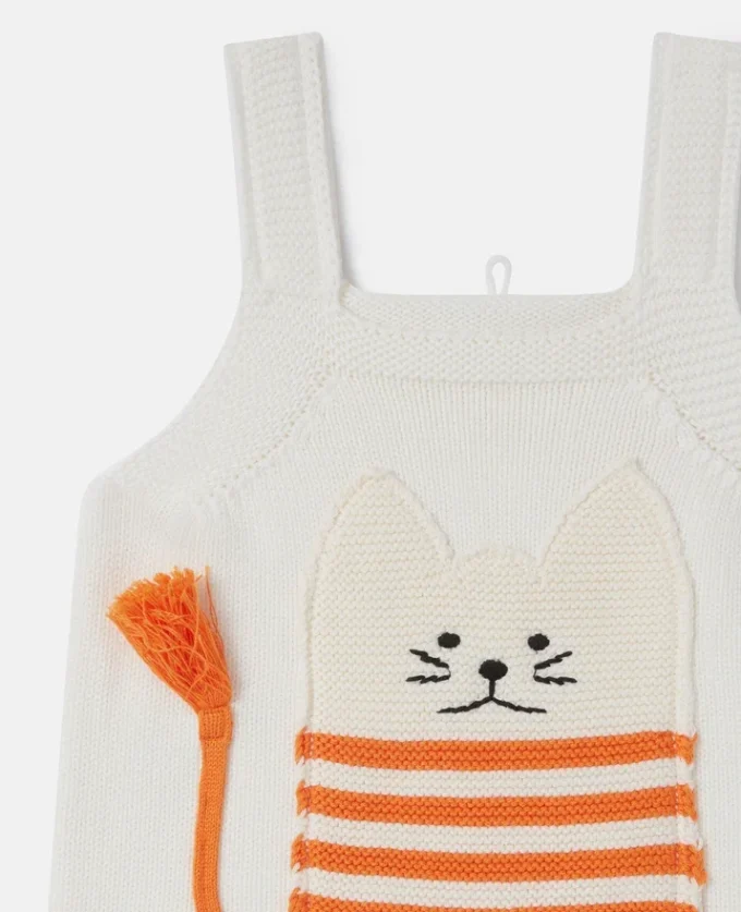 Cat Graphic Embroidered Romper Cat Graphic Embroidered Romper