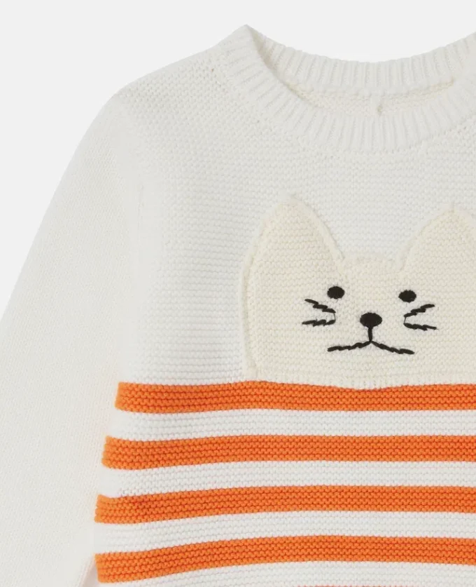 Cat Graphic Embroidered Sweater Cat Graphic Embroidered Sweater