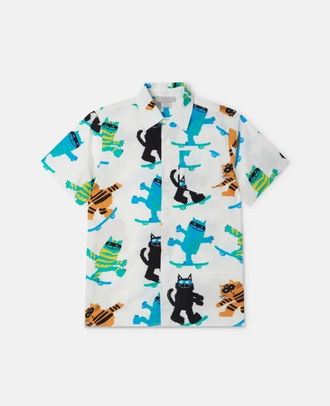 Cats Print Short-Sleeve Shirt Cats Print Short-Sleeve Shirt
