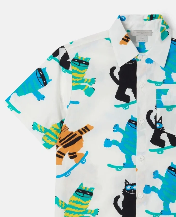 Cats Print Short-Sleeve Shirt Cats Print Short-Sleeve Shirt