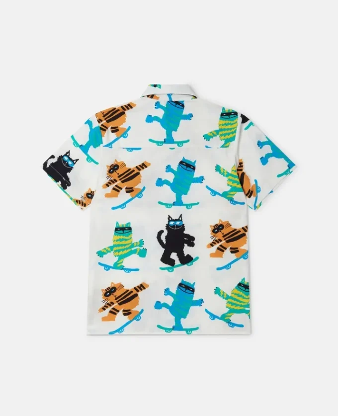 Cats Print Short-Sleeve Shirt Cats Print Short-Sleeve Shirt