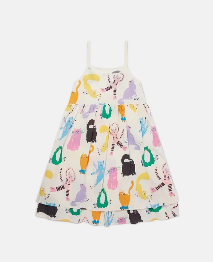 Cats Print Sleeveless Dress