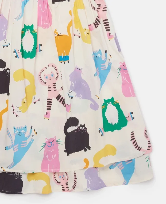 Cats Print Sleeveless Dress