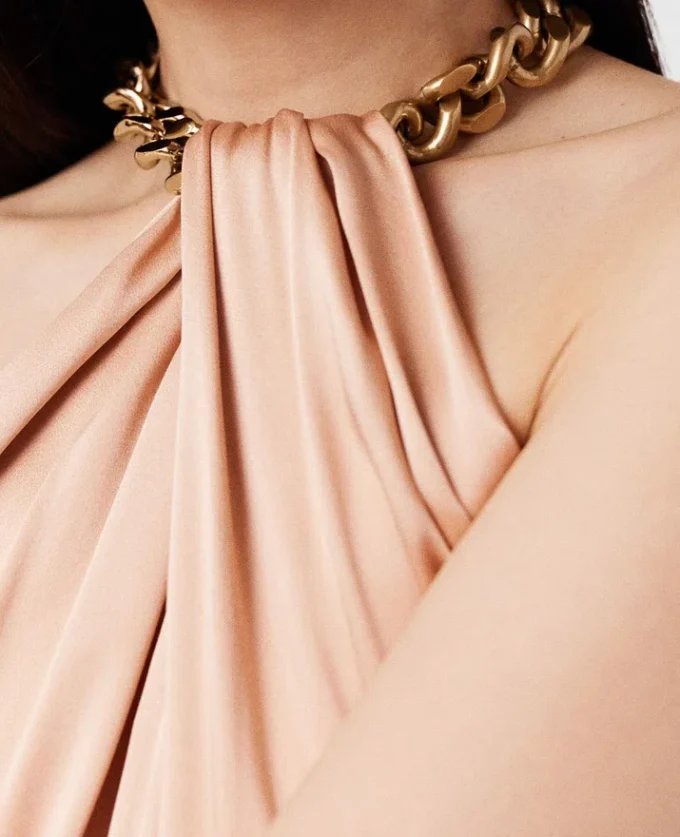 Chain Halterneck Satin Maxi Dress Chain Halterneck Satin Maxi Dress