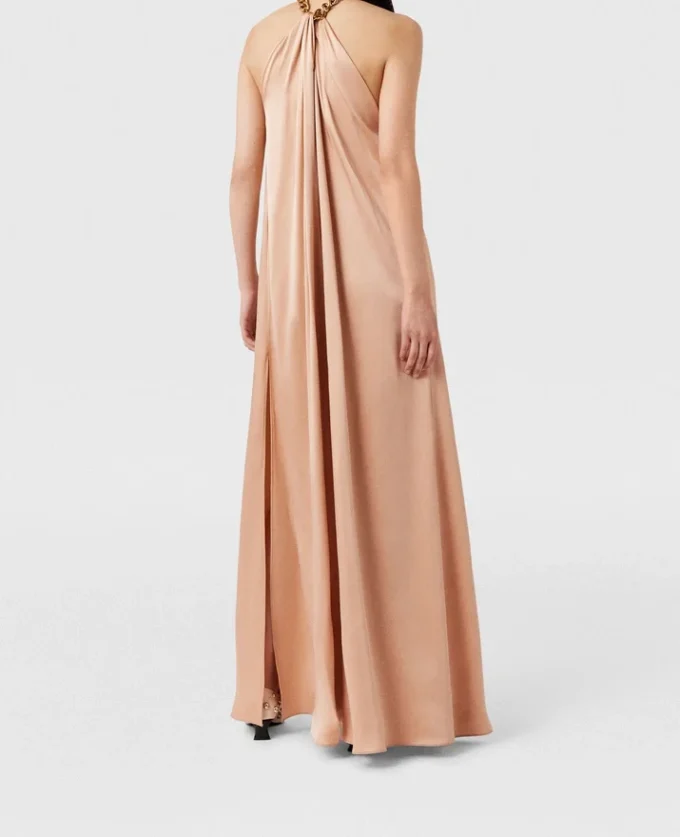 Chain Halterneck Satin Maxi Dress Chain Halterneck Satin Maxi Dress