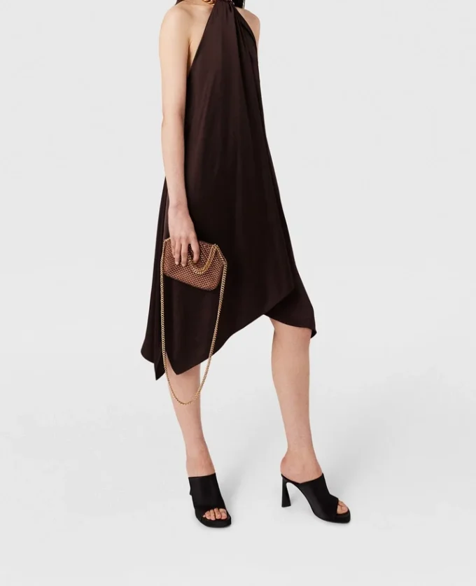 Chain Halterneck Satin Midi Dress Chain Halterneck Satin Midi Dress