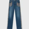 Chain Tassel Straight-Leg Denim Jeans Chain Tassel Straight-Leg Denim Jeans