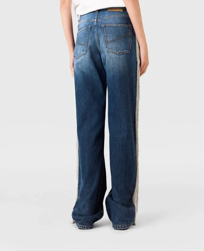 Chain Tassel Straight-Leg Denim Jeans Chain Tassel Straight-Leg Denim Jeans