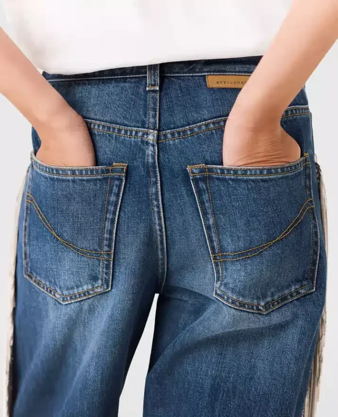 Chain Tassel Straight-Leg Denim Jeans Chain Tassel Straight-Leg Denim Jeans