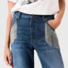 Chain Tassel Straight-Leg Denim Jeans Chain Tassel Straight-Leg Denim Jeans