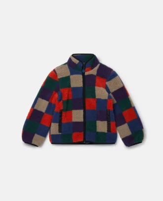Checkerboard Fleece Zip Jacket