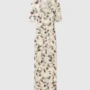 Cherry Print Mesh Half Sleeve Midi Dress Cherry Print Mesh Half Sleeve Midi Dress