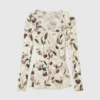 Cherry Print Mesh Long Sleeve Top Cherry Print Mesh Long Sleeve Top