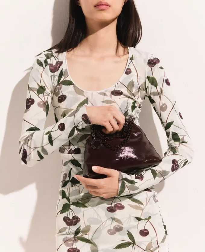 Cherry Print Mesh Long Sleeve Top Cherry Print Mesh Long Sleeve Top