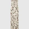 Cherry Print Mesh Strapless Midi Dress Cherry Print Mesh Strapless Midi Dress