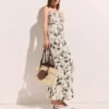 Cherry Print Mesh Strapless Midi Dress Cherry Print Mesh Strapless Midi Dress