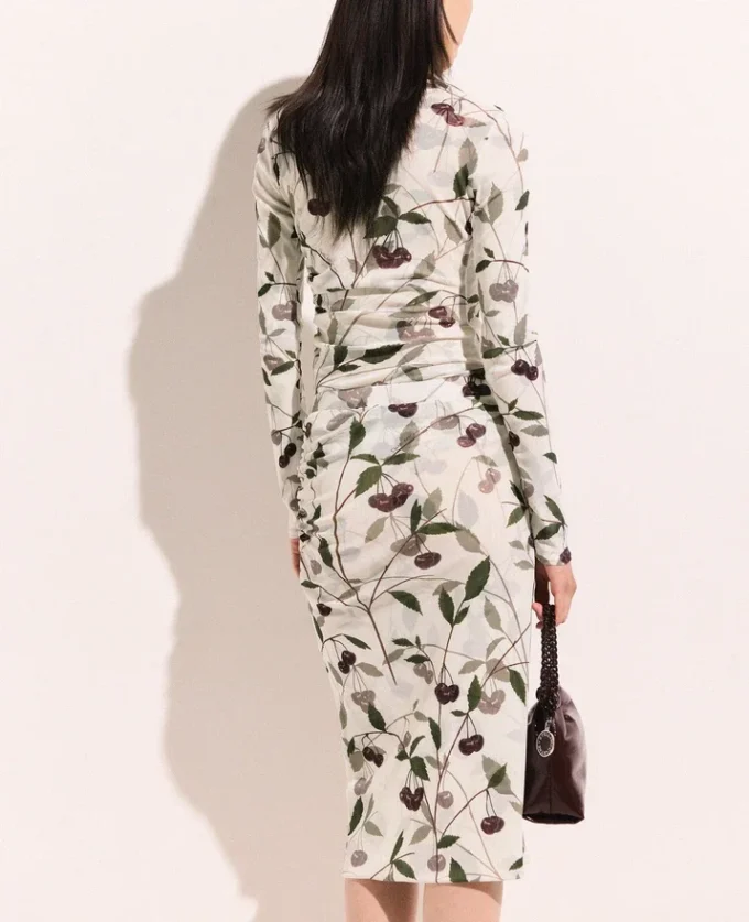 Cherry Print Mesh Long Sleeve Top Cherry Print Mesh Long Sleeve Top