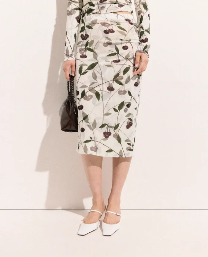 Cherry Print Midi Skirt Cherry Print Midi Skirt