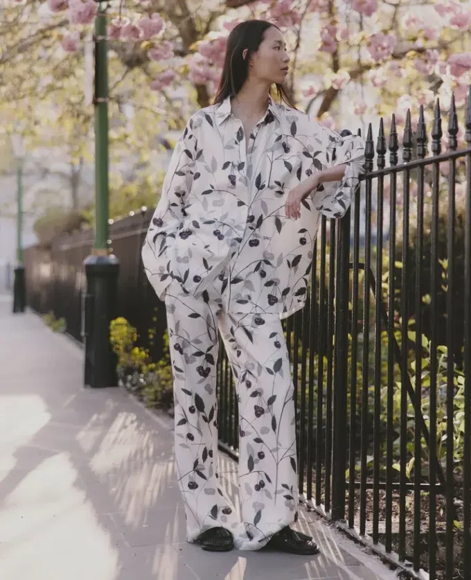Cherry Print Oversized Trousers Cherry Print Oversized Trousers