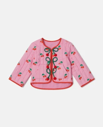 Cherry Print Quilted Jacket