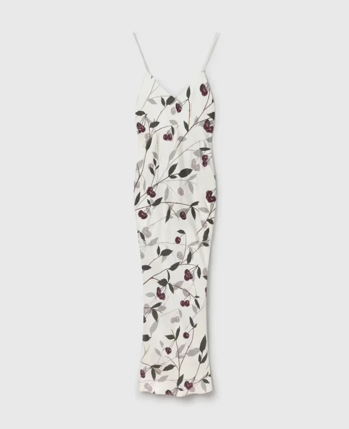 Cherry Print Sleeveless Midi Dress Cherry Print Sleeveless Midi Dress