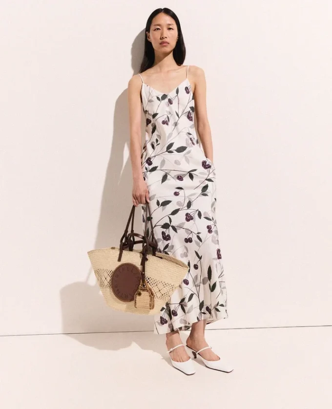 Cherry Print Sleeveless Midi Dress Cherry Print Sleeveless Midi Dress