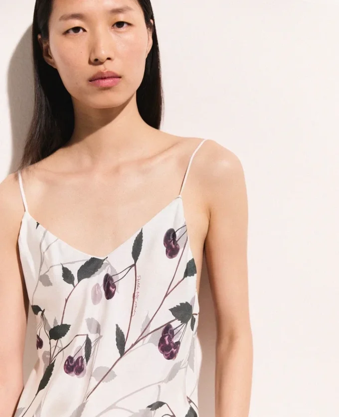 Cherry Print Sleeveless Midi Dress Cherry Print Sleeveless Midi Dress
