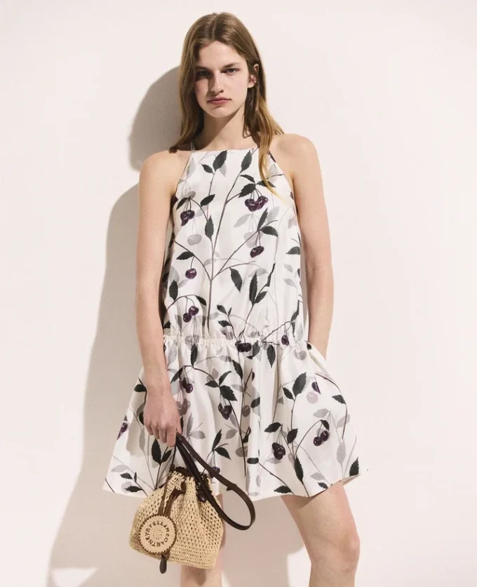Cherry Print Sleeveless Mini Dress Cherry Print Sleeveless Mini Dress