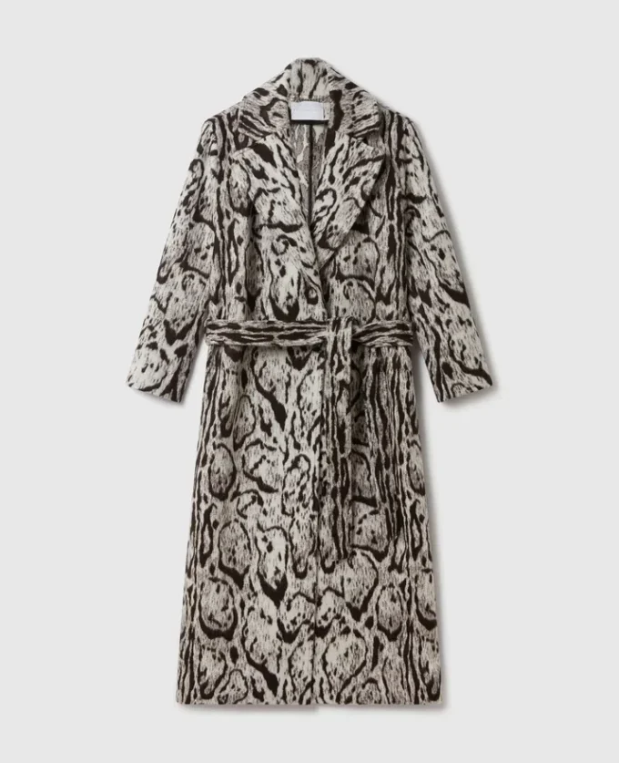 Cloud Leopard Jacquard Belted Trench Coat Cloud Leopard Jacquard Belted Trench Coat