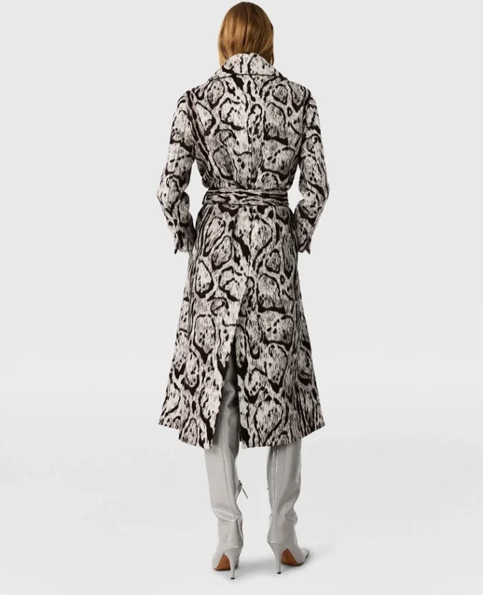 Cloud Leopard Jacquard Belted Trench Coat Cloud Leopard Jacquard Belted Trench Coat