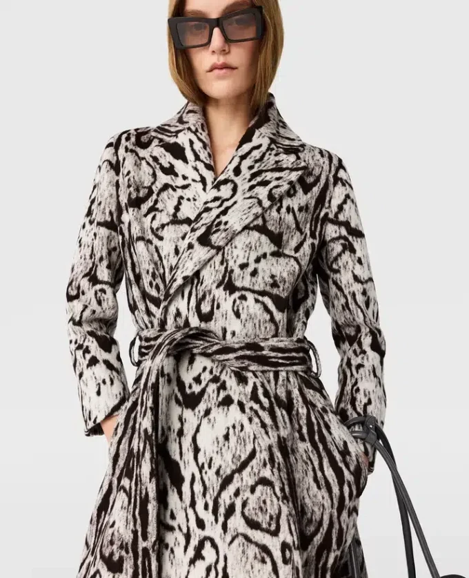 Cloud Leopard Jacquard Belted Trench Coat Cloud Leopard Jacquard Belted Trench Coat