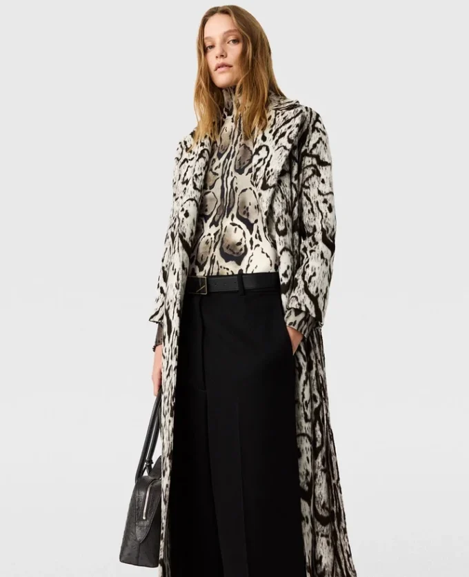 Cloud Leopard Jacquard Belted Trench Coat Cloud Leopard Jacquard Belted Trench Coat