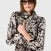 Cloud Leopard Jacquard Belted Trench Coat Cloud Leopard Jacquard Belted Trench Coat