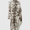 Cloud Leopard Print Draped Midi Dress Cloud Leopard Print Draped Midi Dress