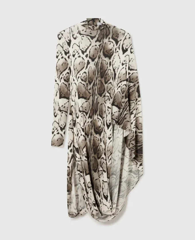 Cloud Leopard Print Draped Midi Dress Cloud Leopard Print Draped Midi Dress
