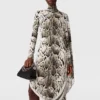 Cloud Leopard Print Draped Midi Dress Cloud Leopard Print Draped Midi Dress