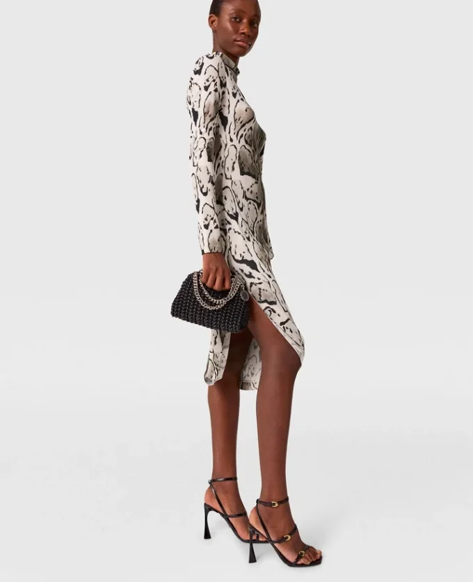 Cloud Leopard Print Draped Midi Dress Cloud Leopard Print Draped Midi Dress