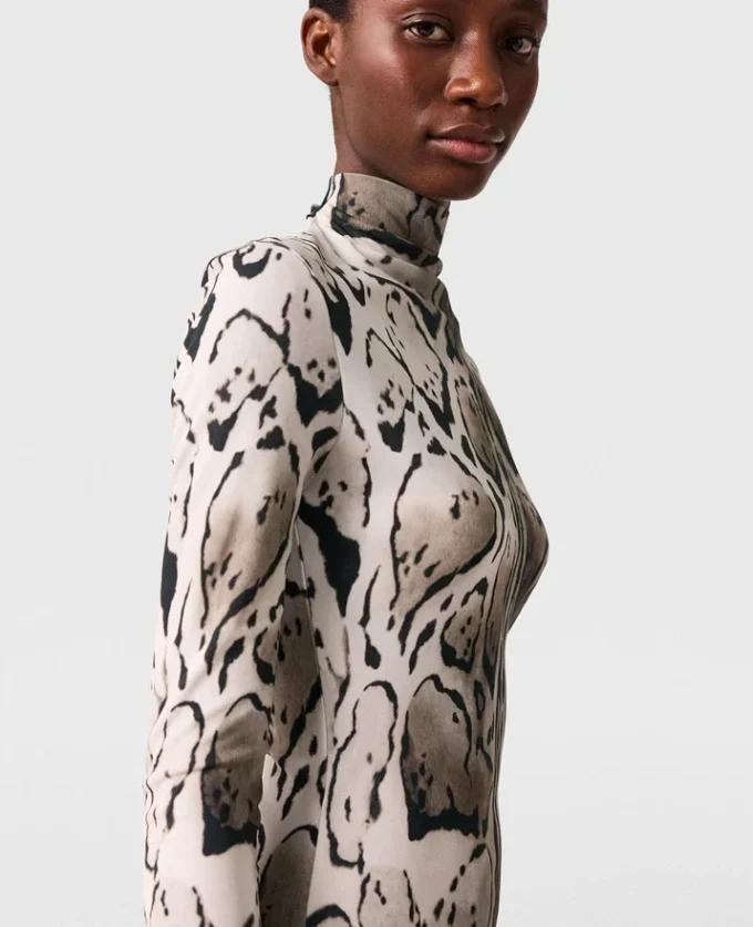 Cloud Leopard Print Draped Midi Dress Cloud Leopard Print Draped Midi Dress
