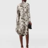 Cloud Leopard Print Draped Midi Dress Cloud Leopard Print Draped Midi Dress