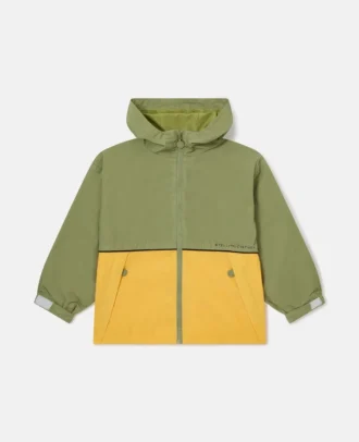 Colour Block Hooded Raincoat