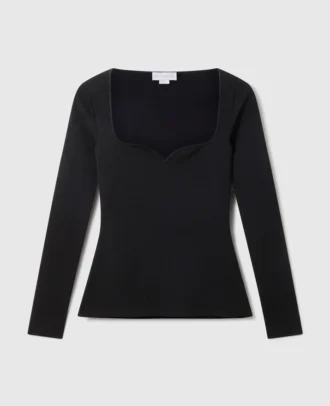 Compact Knit Long Sleeve Top
