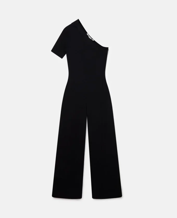 Compact Knit One-Shoulder Jumpsuit Compact Knit One-Shoulder Jumpsuit