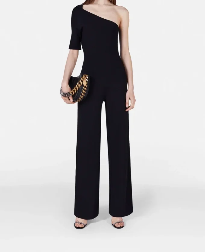 Compact Knit One-Shoulder Jumpsuit Compact Knit One-Shoulder Jumpsuit