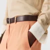 Contrast Panel Grandfather Collar Shirt