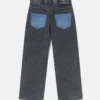 Contrast Panel Straight-Leg Denim Jeans Contrast Panel Straight-Leg Denim Jeans